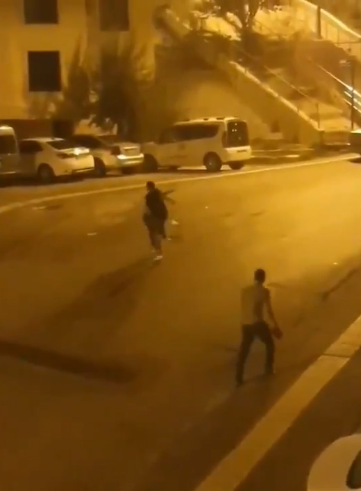 Ankara'da sokak ortasında kadını döverken köpeği çaresizce çırpındı (Video)