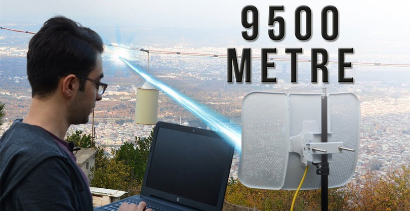 Wifi ile 9500 metre uzaklıktan internete bağlanmak (video)